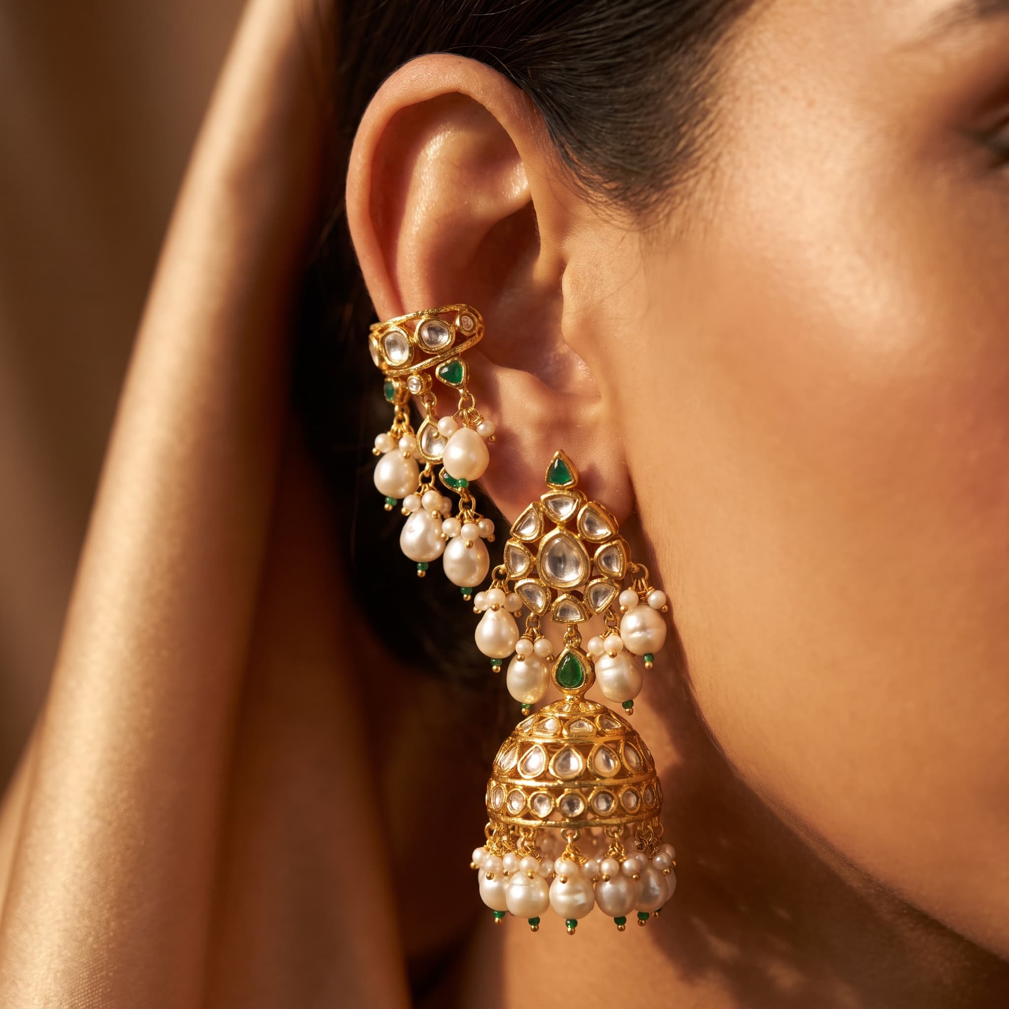 Kundan Ear Studs