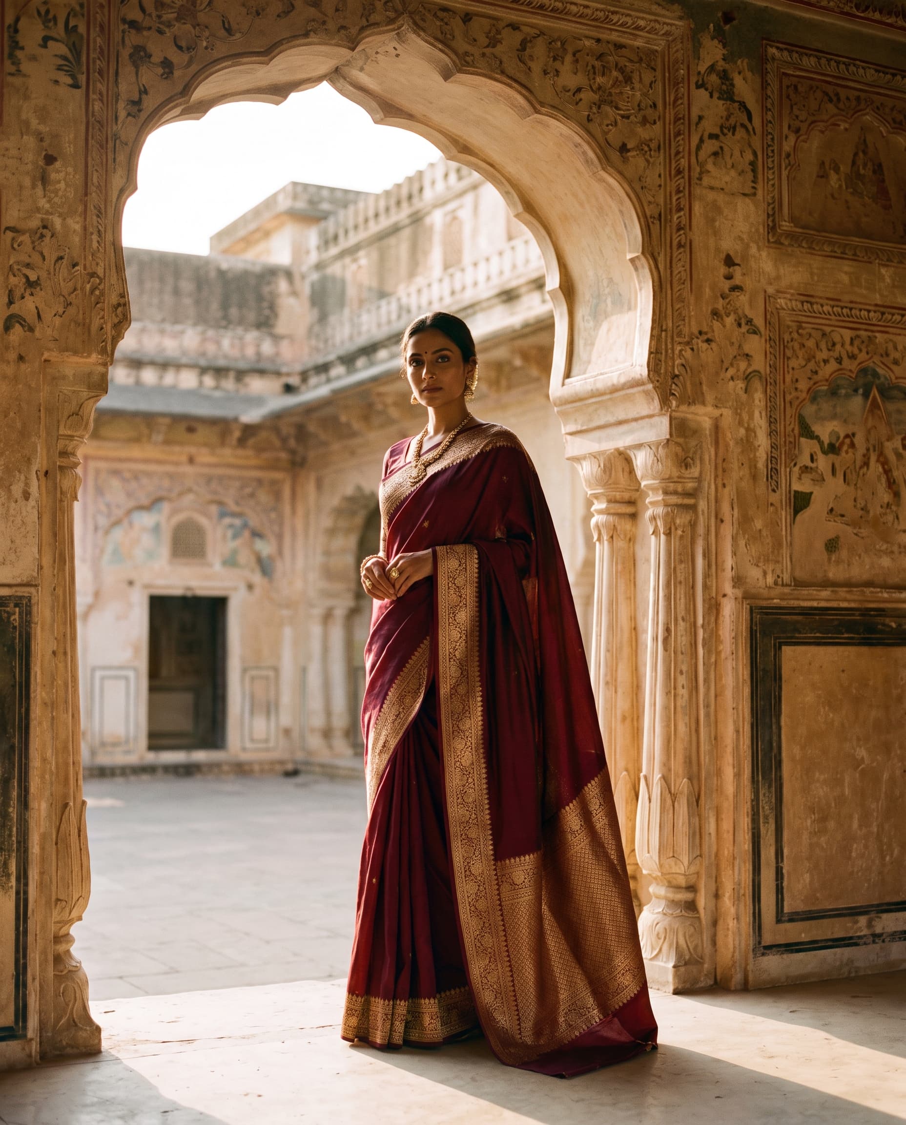 Alifa Purple Art Silk Saree