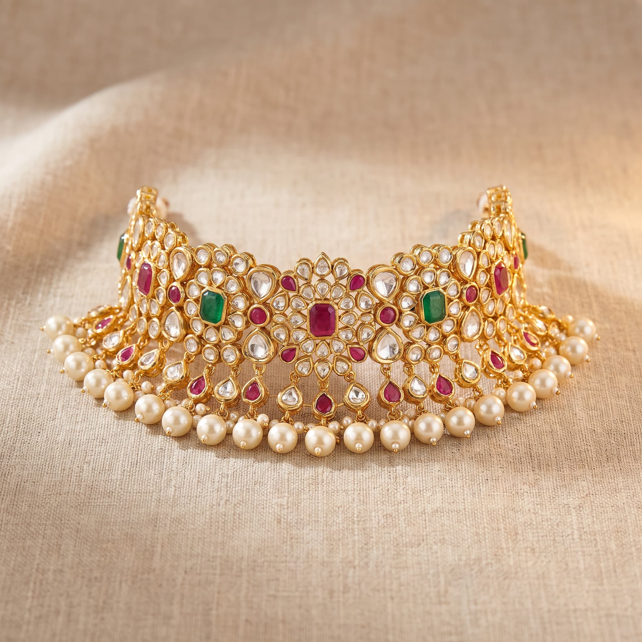 Kundan Choker with Pearl Drop