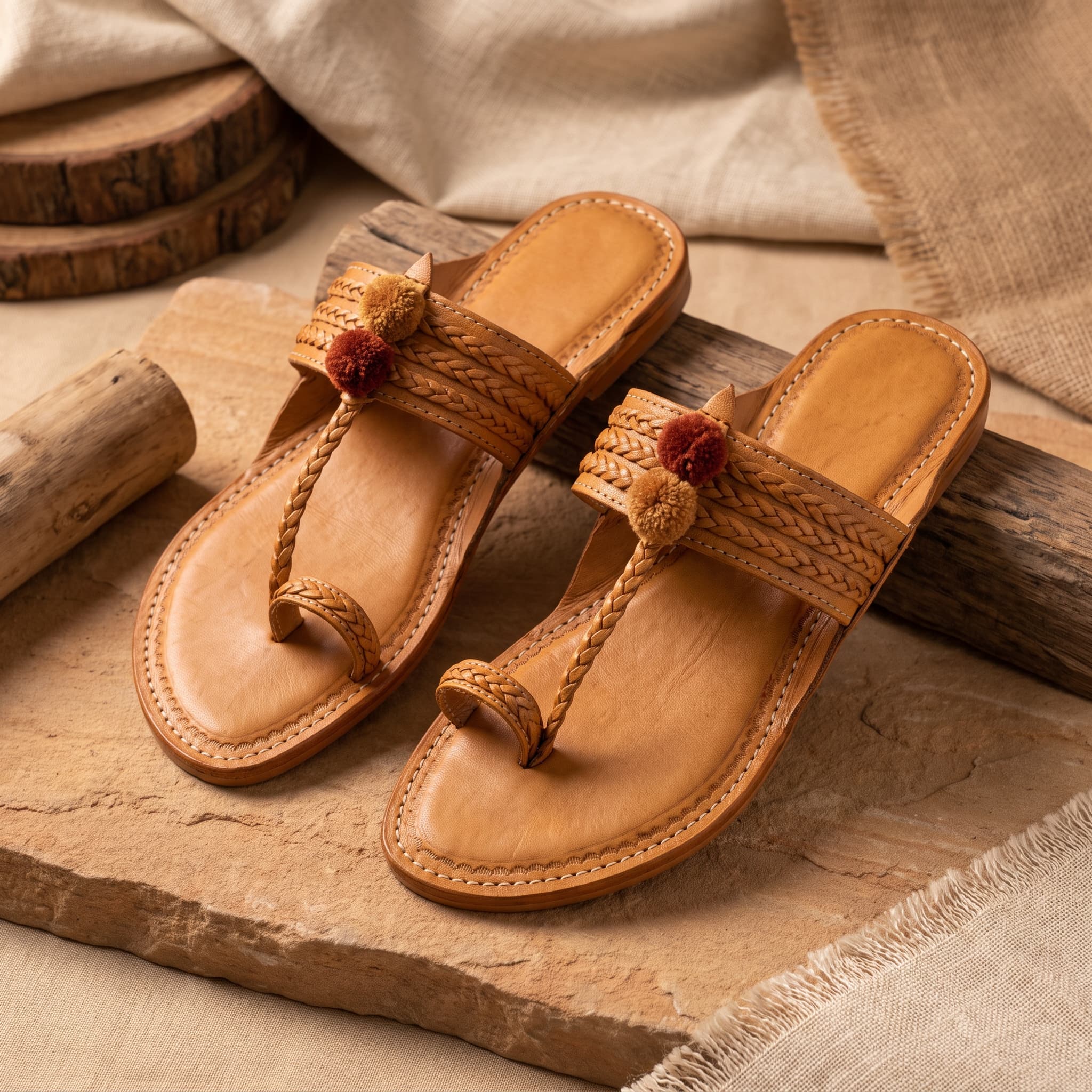 Kolhapuri Chappal · Tan