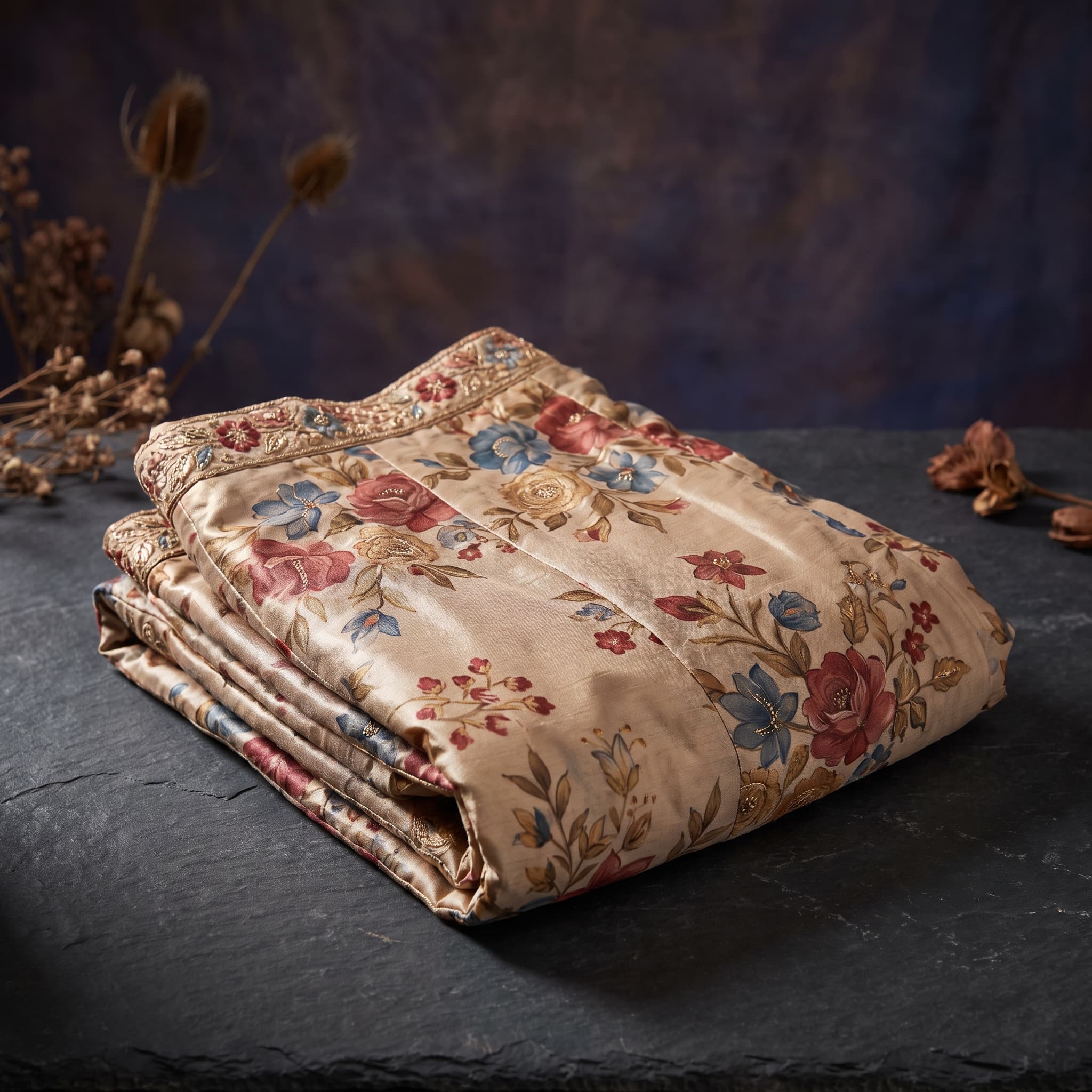 Mul Cotton Saree · Indigo Block