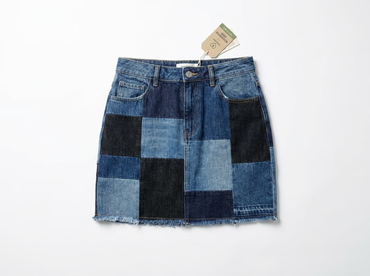 Patchwork Denim Skirt