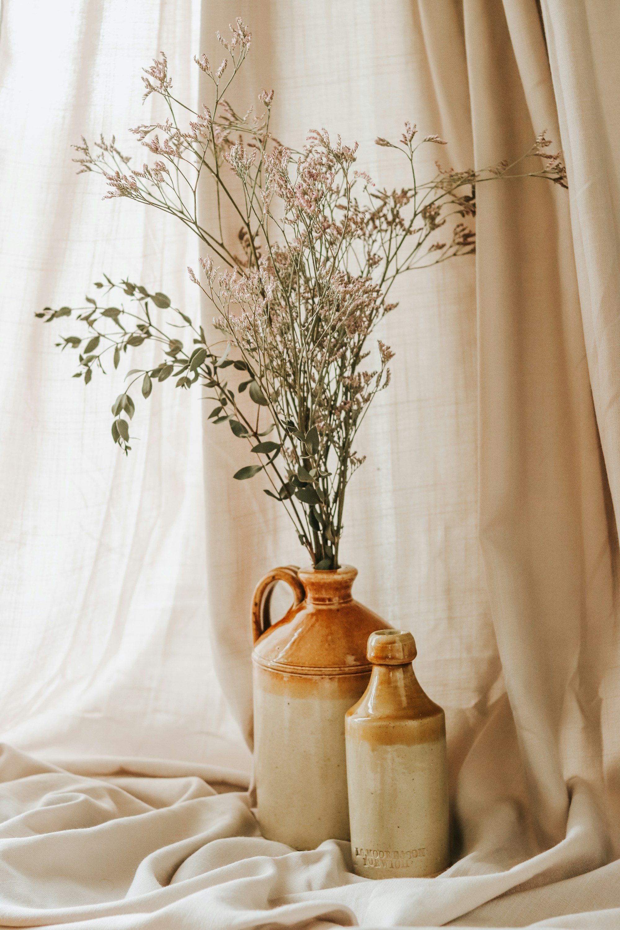 Stoneware Vase, Set of Two