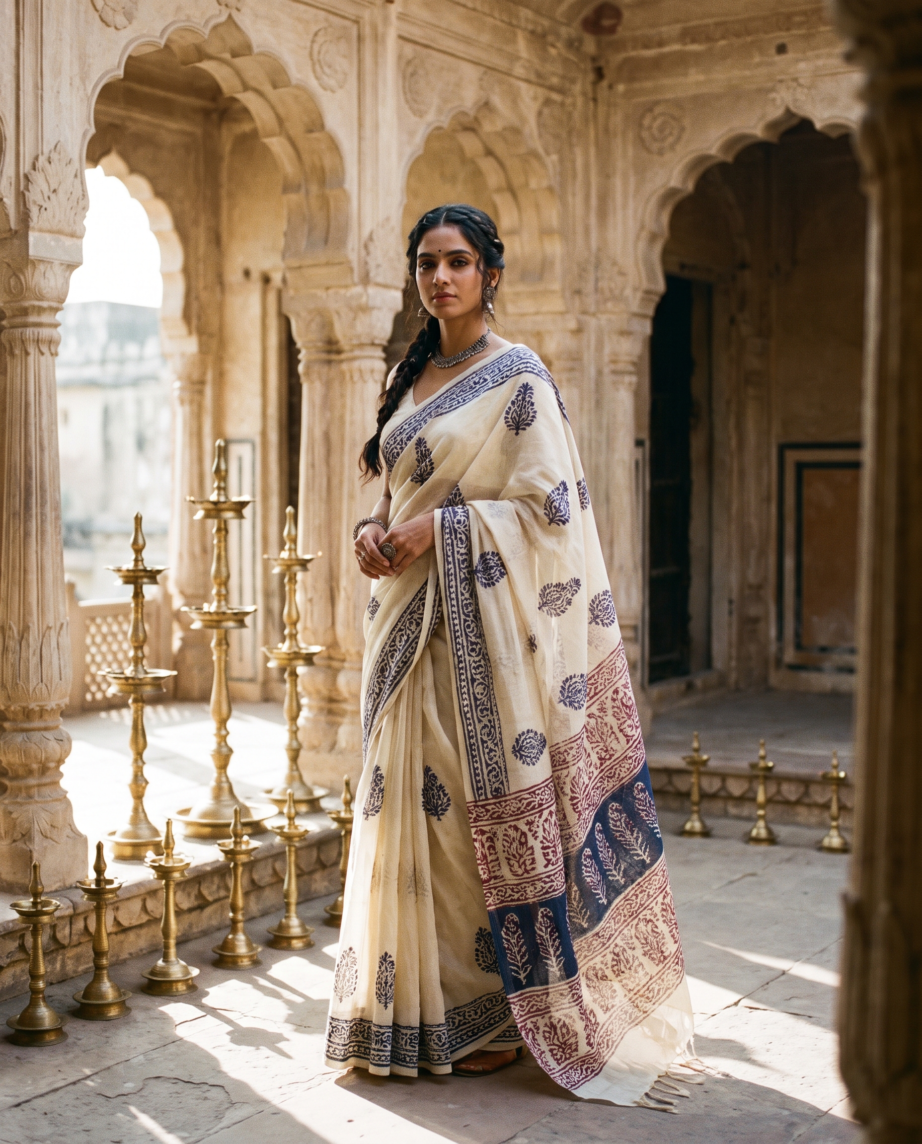 Floral Ivory Printed Lehenga